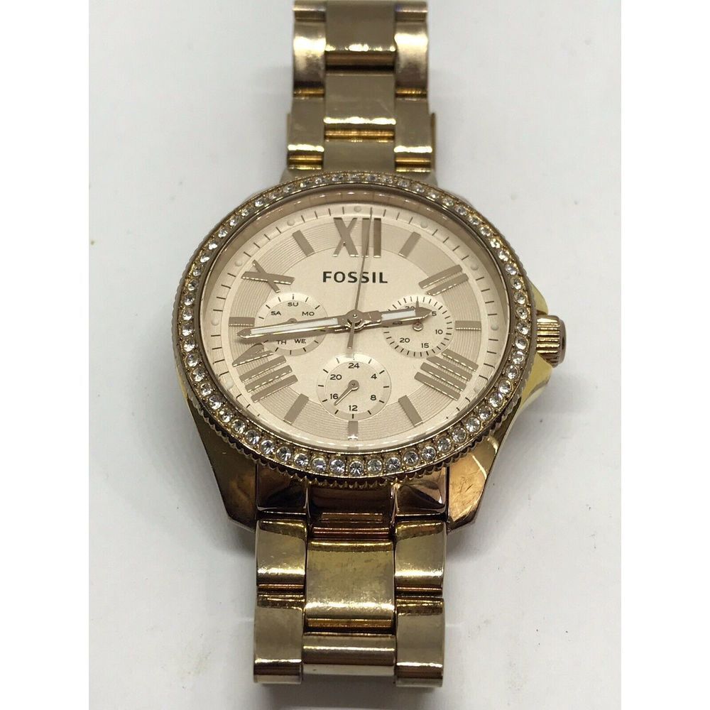 Fossil AM4483 Cecile Multifunction Womens Stainless Steel Analog Dial Watch Z859